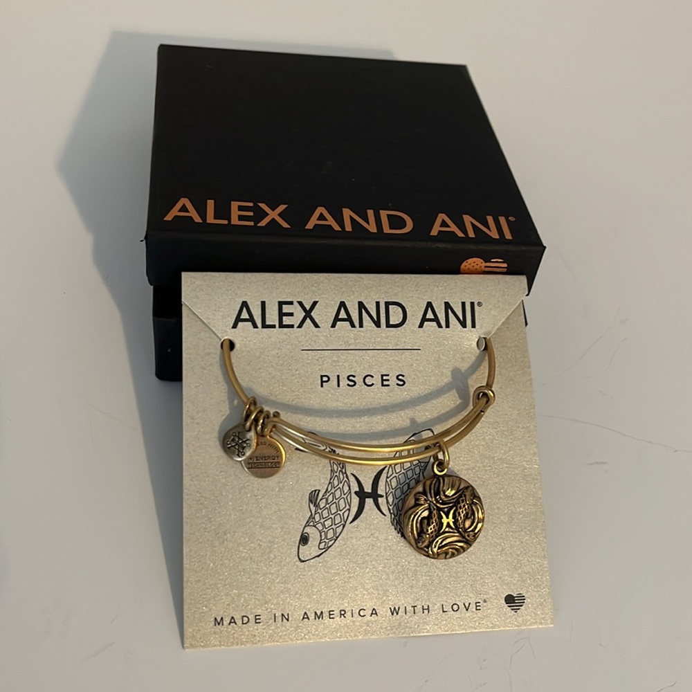 NWT Pisces charm gold tone ALEX and ANI bracelet